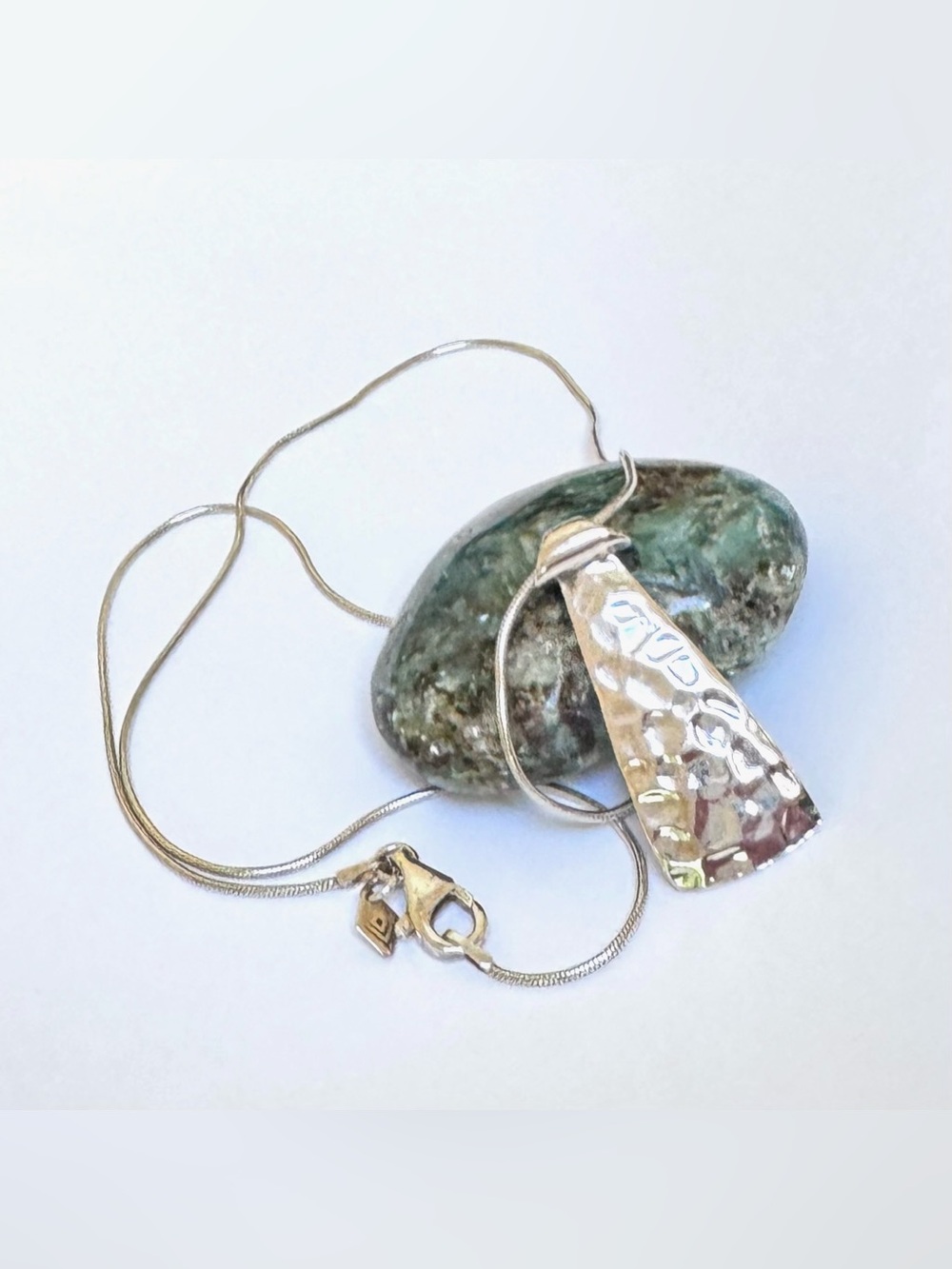 SILPADA Necklace Hammered Sterling Tie Geometric 18” Chain Detach N1592 EXC COND - Picture 2 of 8
